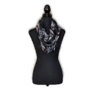 Black Floral Infinity Scarf
